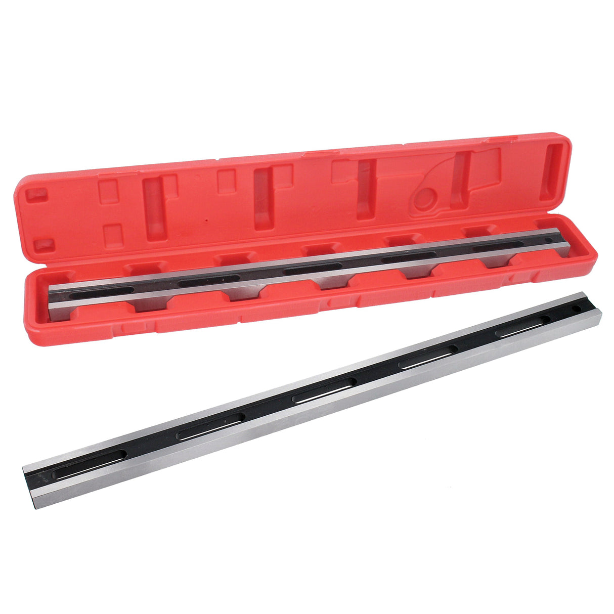 Detailed close-up of the measurement scale on a 605mm precision straight edge. Highlighting the fine markings and precision engineering for accurate readings. Showcasing the quality and craftsmanship of this automotive measurement tool. Ideal for online parts catalogs and product detail pages.