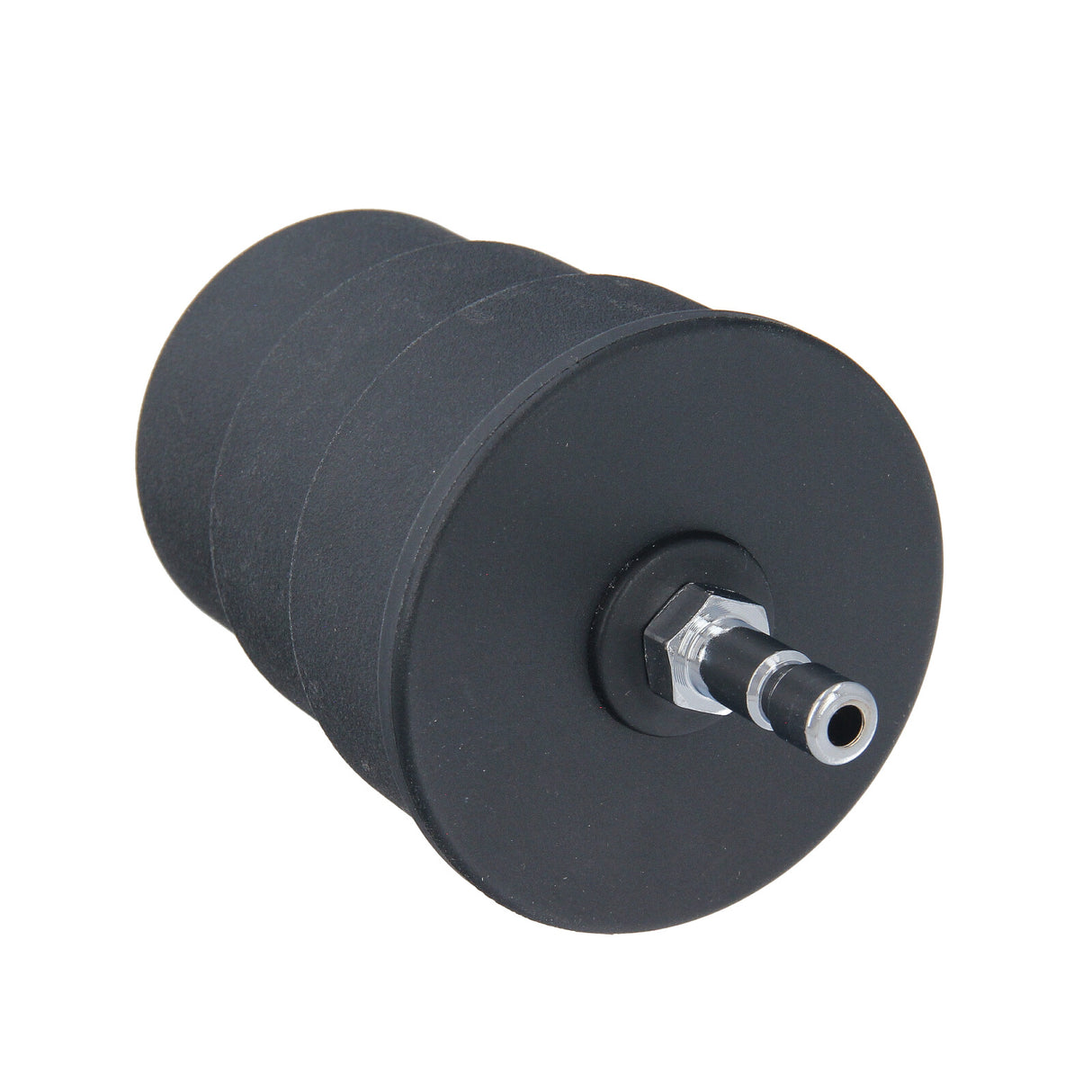 Durable turbo boost leak tester adapter, constructed for automotive use. Highlights the adapter's robust build.