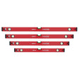 A complete set of 4 GEPCO professional aluminum spirit levels, perfect for accurate measurements in any project.