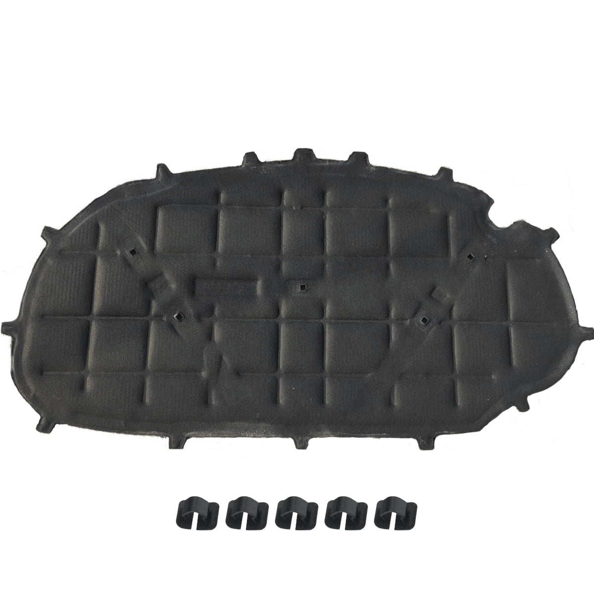 GEPCO hood insulation mat front view showing full surface pattern and mounting points