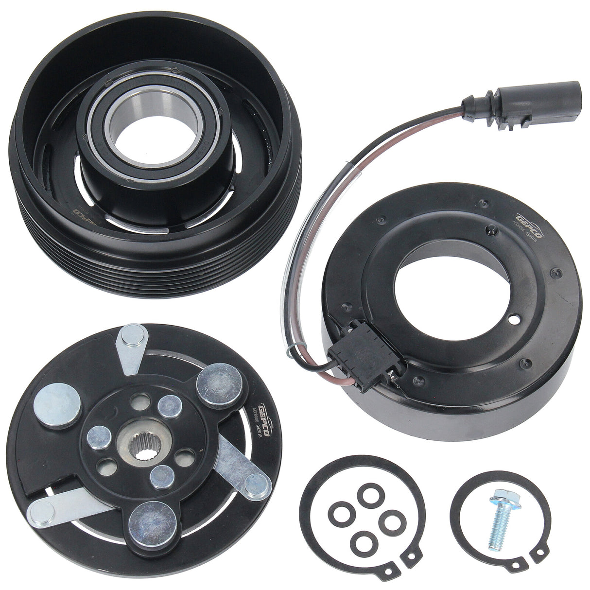GEPCO Klimakompressor Magnetkupplung Riemenscheibe Magnetspule Audi Ford Seat Skoda VW