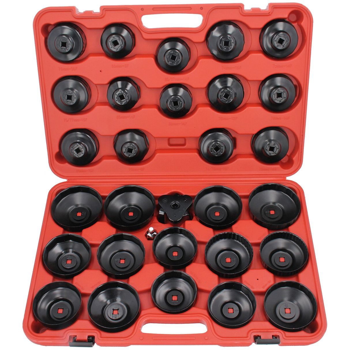 KofferSet Ölfilter Ölfilterschlüssel Werkzeug Set Ölfilterkappen 31 TLG NEU