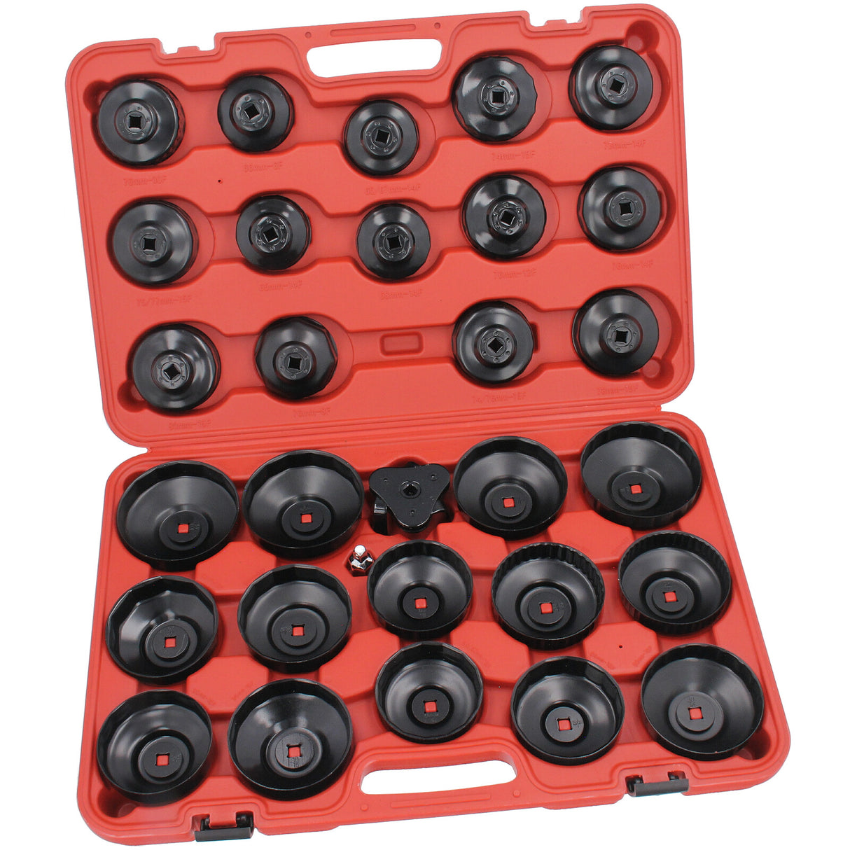 KofferSet Ölfilter Ölfilterschlüssel Werkzeug Set Ölfilterkappen 31 TLG NEU