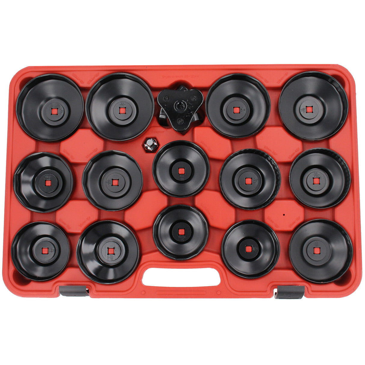 KofferSet Ölfilter Ölfilterschlüssel Werkzeug Set Ölfilterkappen 31 TLG NEU