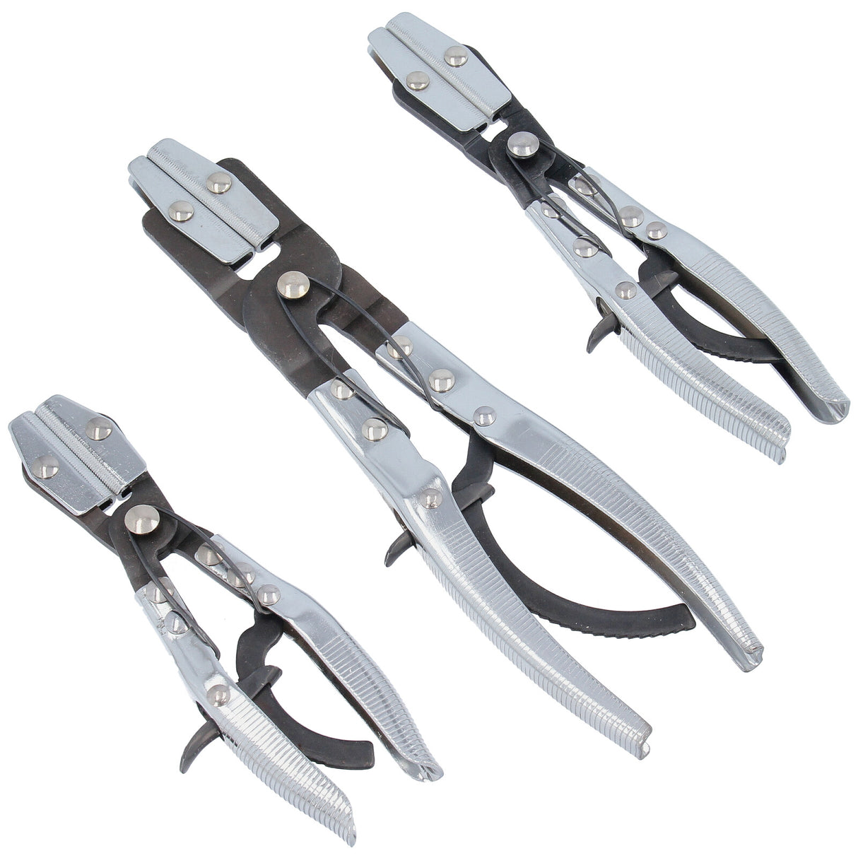 3 x Schlauch-Klemmzangen Satz aus METALL Abklemmzange Schlauchklemmen-Zange Set