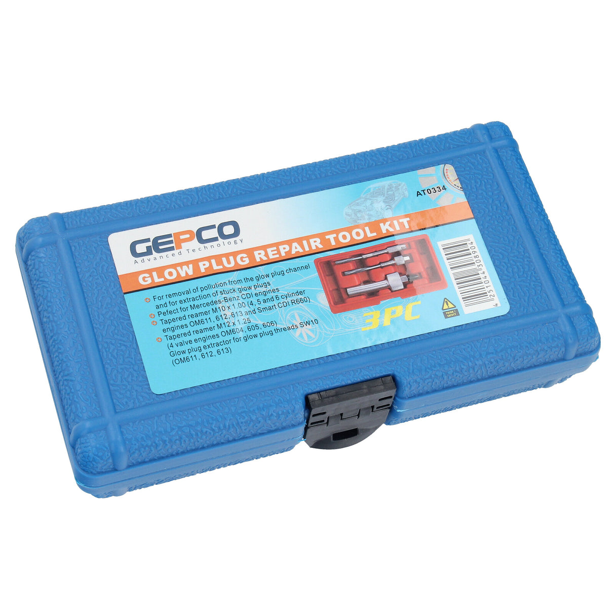 3-piece glow plug repair tool set for Mercedes-Benz CDI engines