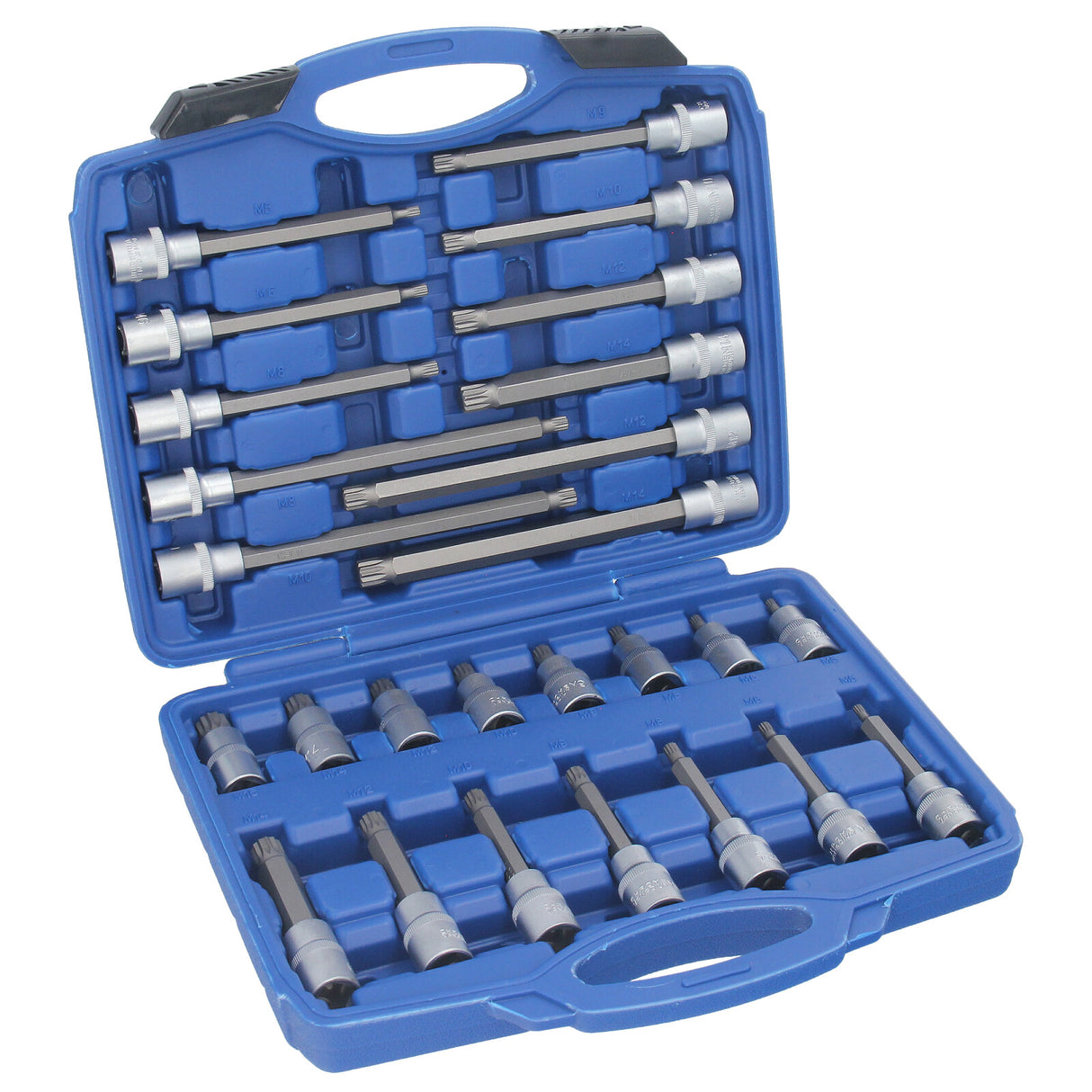 GEPCO 26-tlg Bit-Einsatz-Satz Innenvierkant 1/2" Innenvielzahn für XZN M5-M16