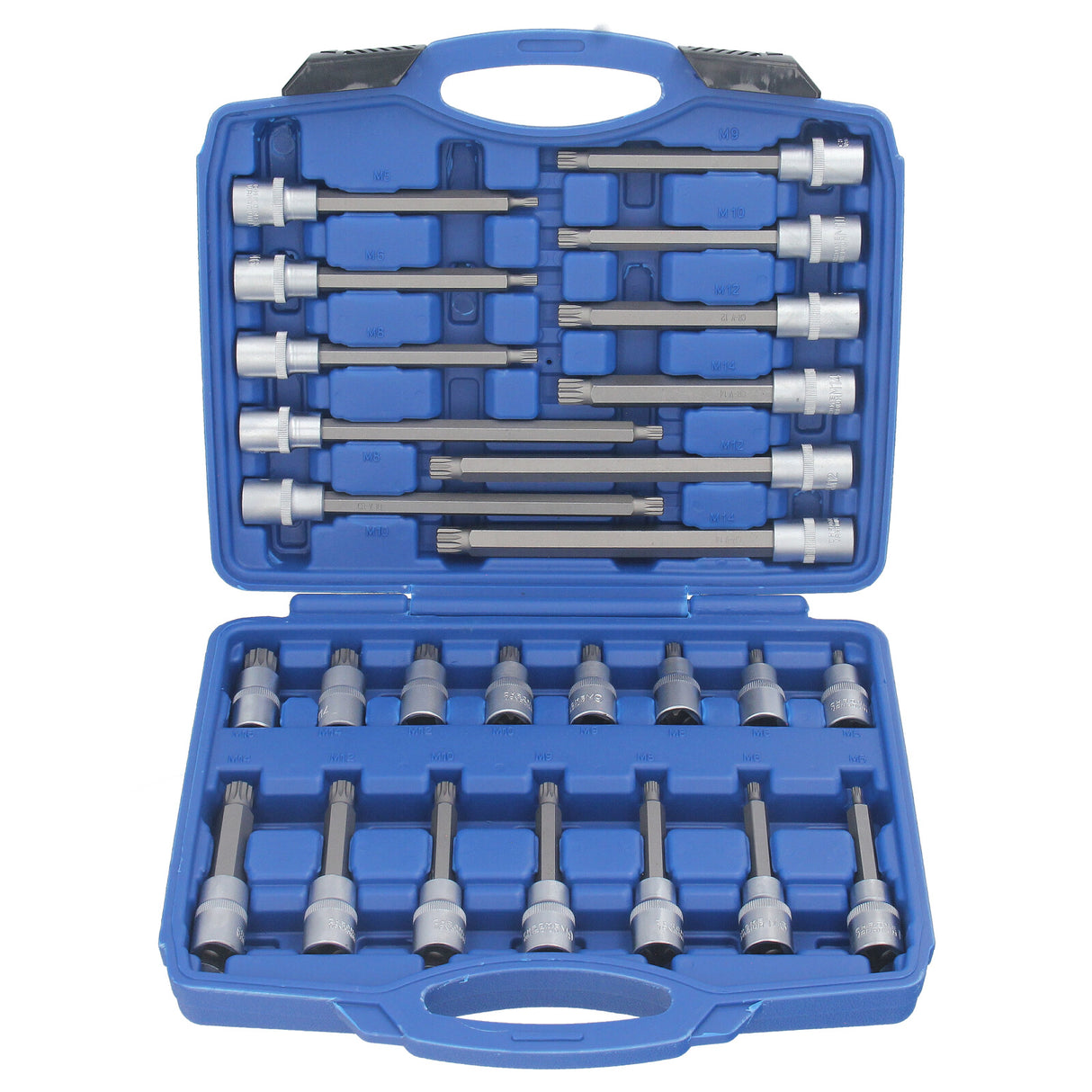 GEPCO 26-tlg Bit-Einsatz-Satz Innenvierkant 1/2" Innenvielzahn für XZN M5-M16