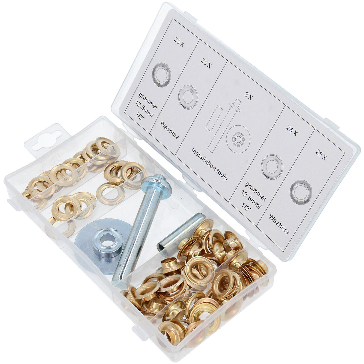 Neu Ösen-Installations-Set, 103-tlg. SATZ Lochverstärung Ösenset Planenösen Set Sortiment Rundösen Schlagösen