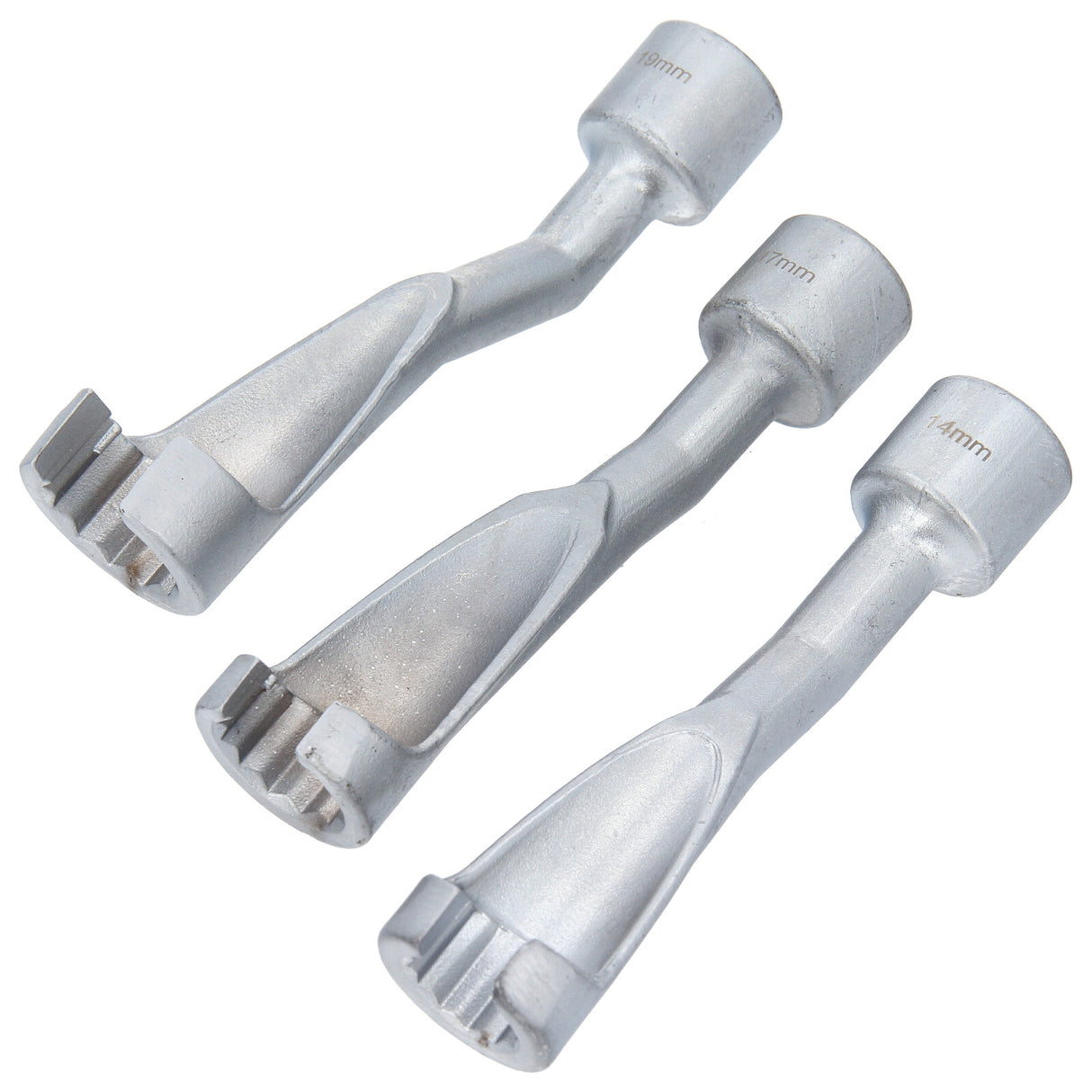 Leitungsschlüssel-Satz, offen, 12,5 (1/2), 14-17-19 mm - Diesel Einspritzleitung