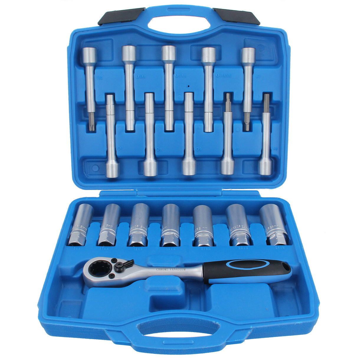 GEPCO Spezial Werkzeug Stoßdämpfer Domlager Ovalzapfen Steckschlüssel Satz Federbein