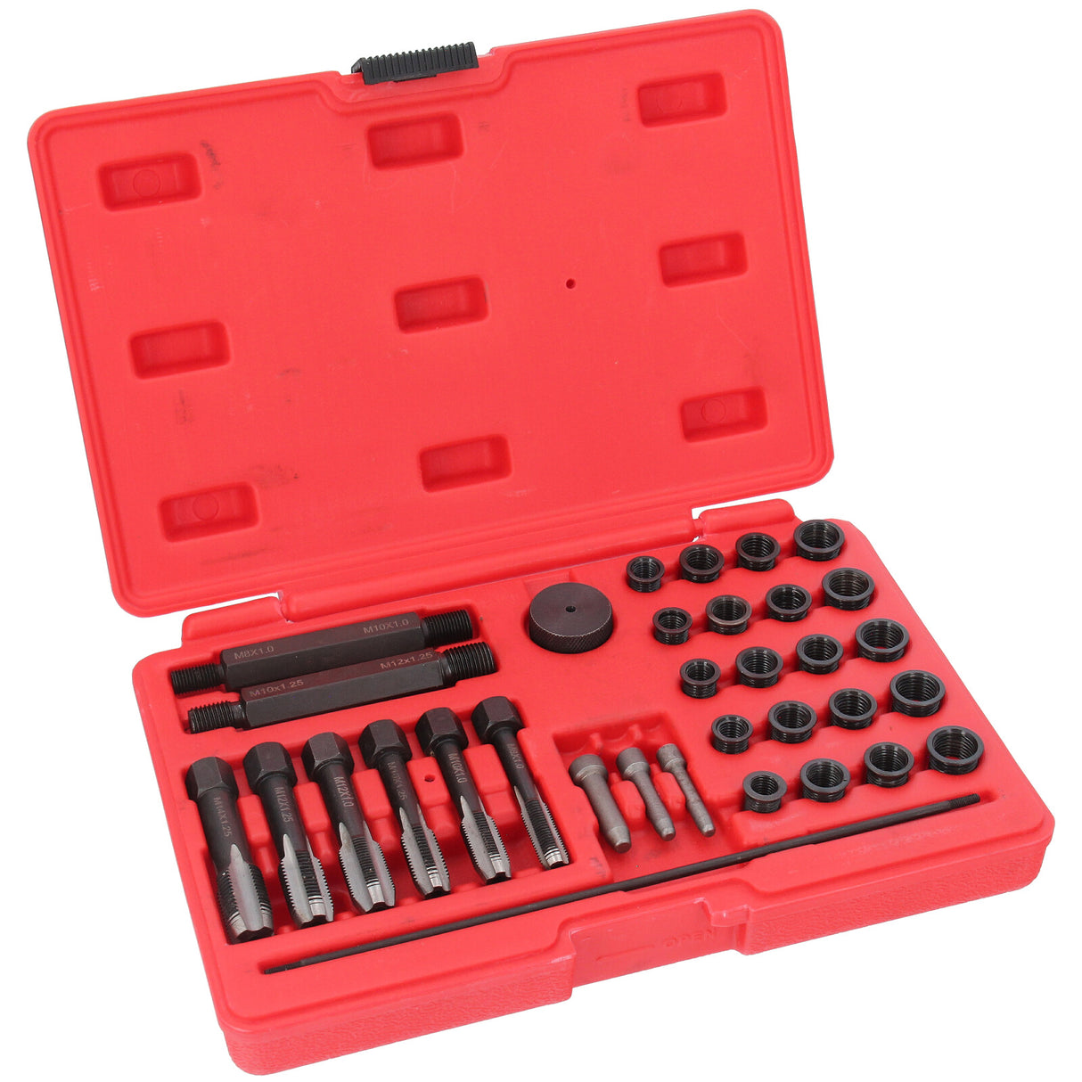 Glühkerzengewinde-Reparatursatz 33-tlg Glühkerzen Gewindereparatur Satz Werkzeug M8 M10 M12 Gewindebohrer