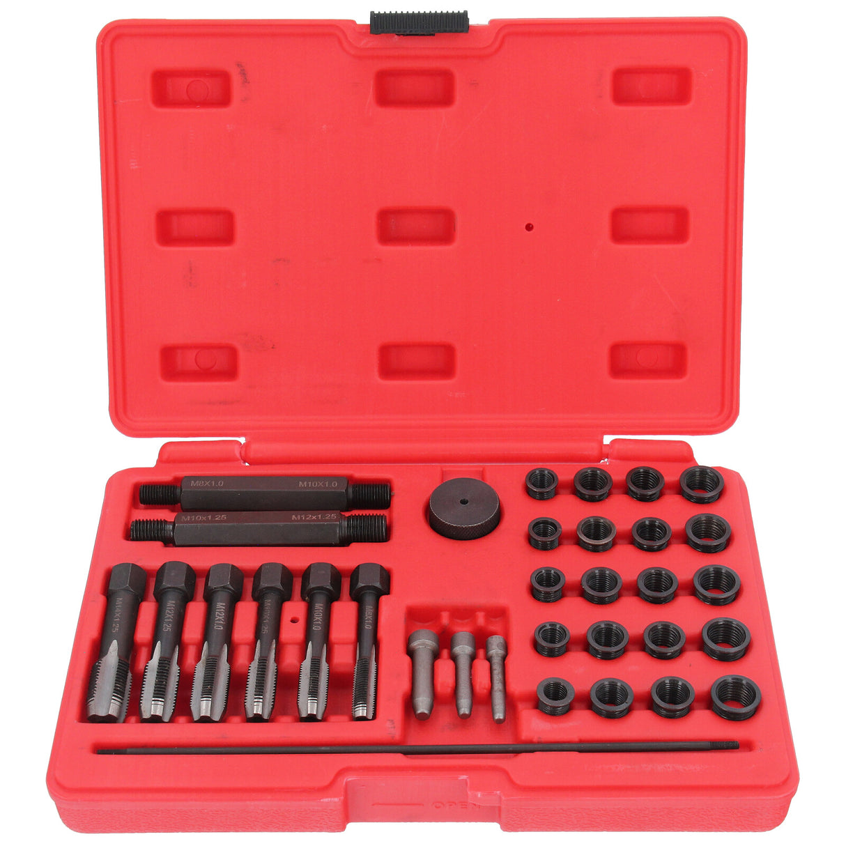 Glühkerzengewinde-Reparatursatz 33-tlg Glühkerzen Gewindereparatur Satz Werkzeug M8 M10 M12 Gewindebohrer
