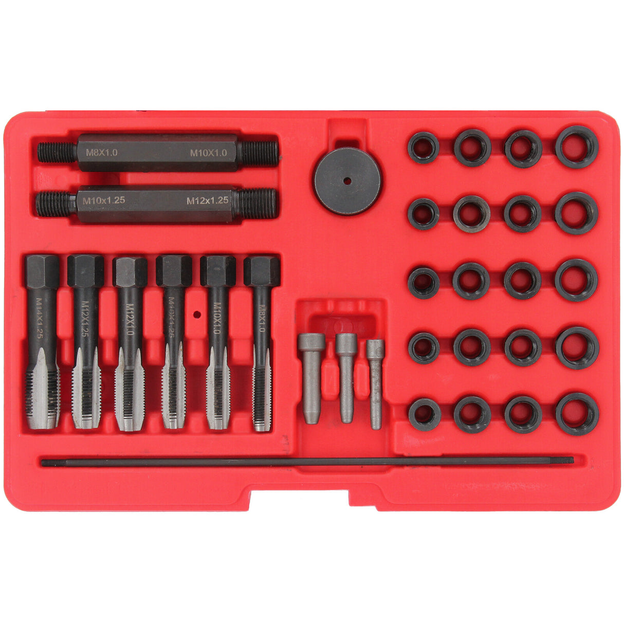 Glühkerzengewinde-Reparatursatz 33-tlg Glühkerzen Gewindereparatur Satz Werkzeug M8 M10 M12 Gewindebohrer