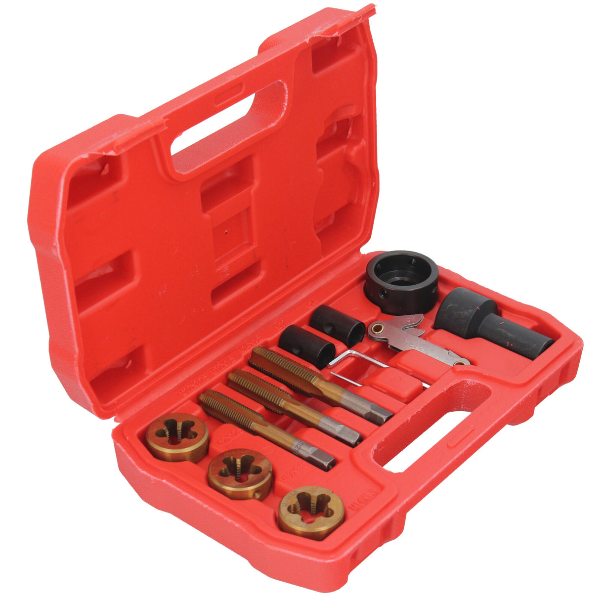 Gewindebohrer Schneideisen Reparatur Satz für Radmuttern und Bolzen 12-tlg
