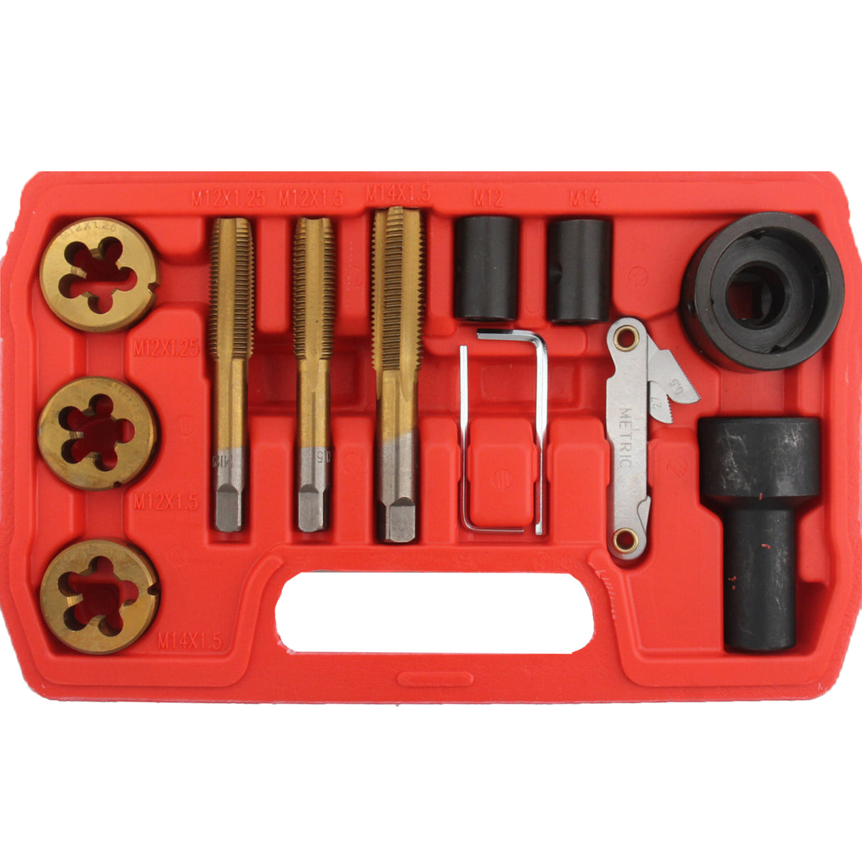 Gewindebohrer Schneideisen Reparatur Satz für Radmuttern und Bolzen 12-tlg