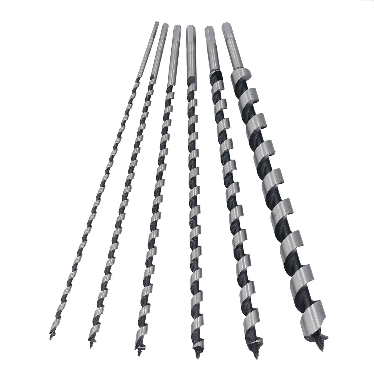 6tlg Set Holzbohrer Spiralbohrer Schlangenbohrer Durchmesser 6-25mm Länge 460 mm