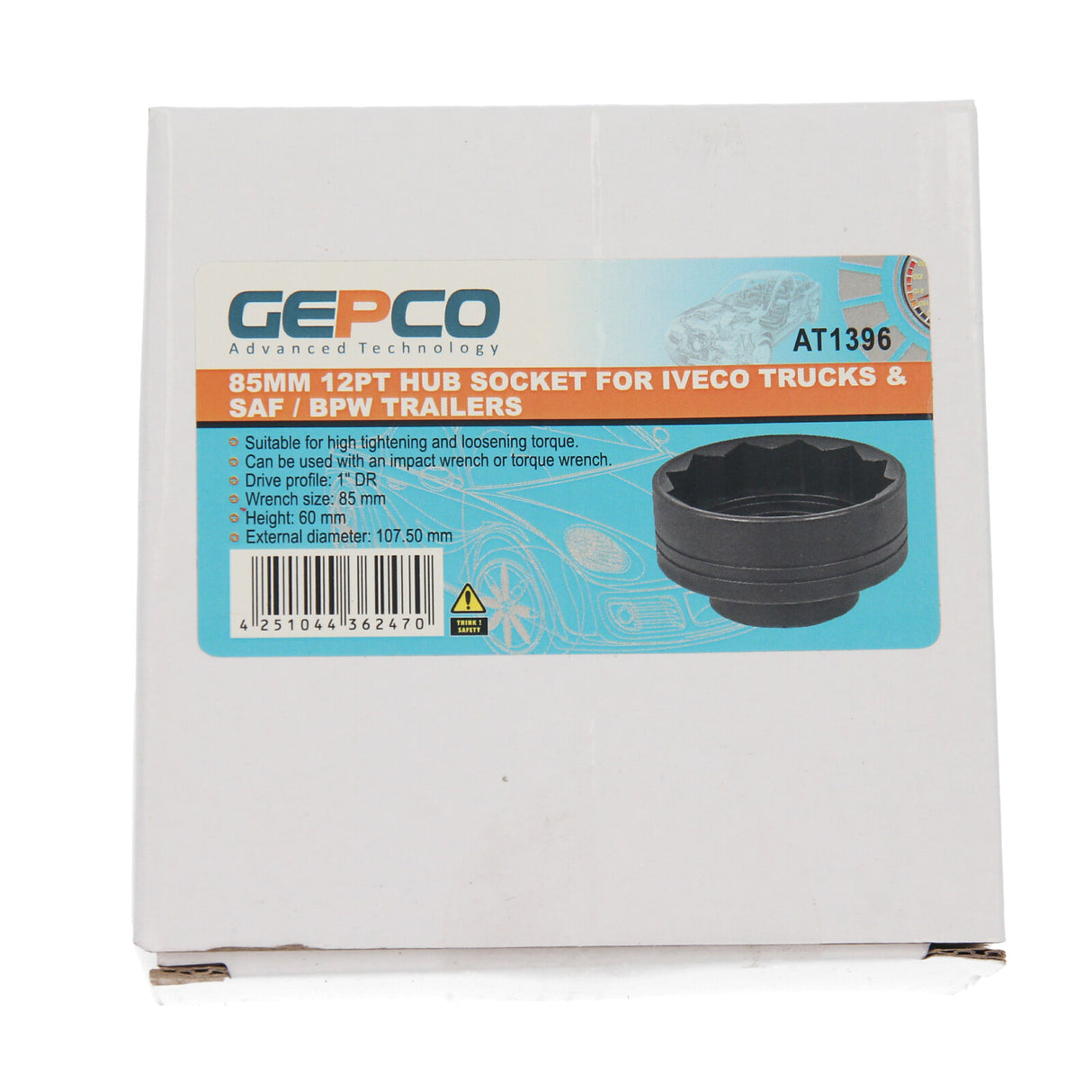 GEPCO Zwölfkant-Nabenschlüssel 85 mm für IVECO LKW SAF BPW Anhänger Nabenmuttern