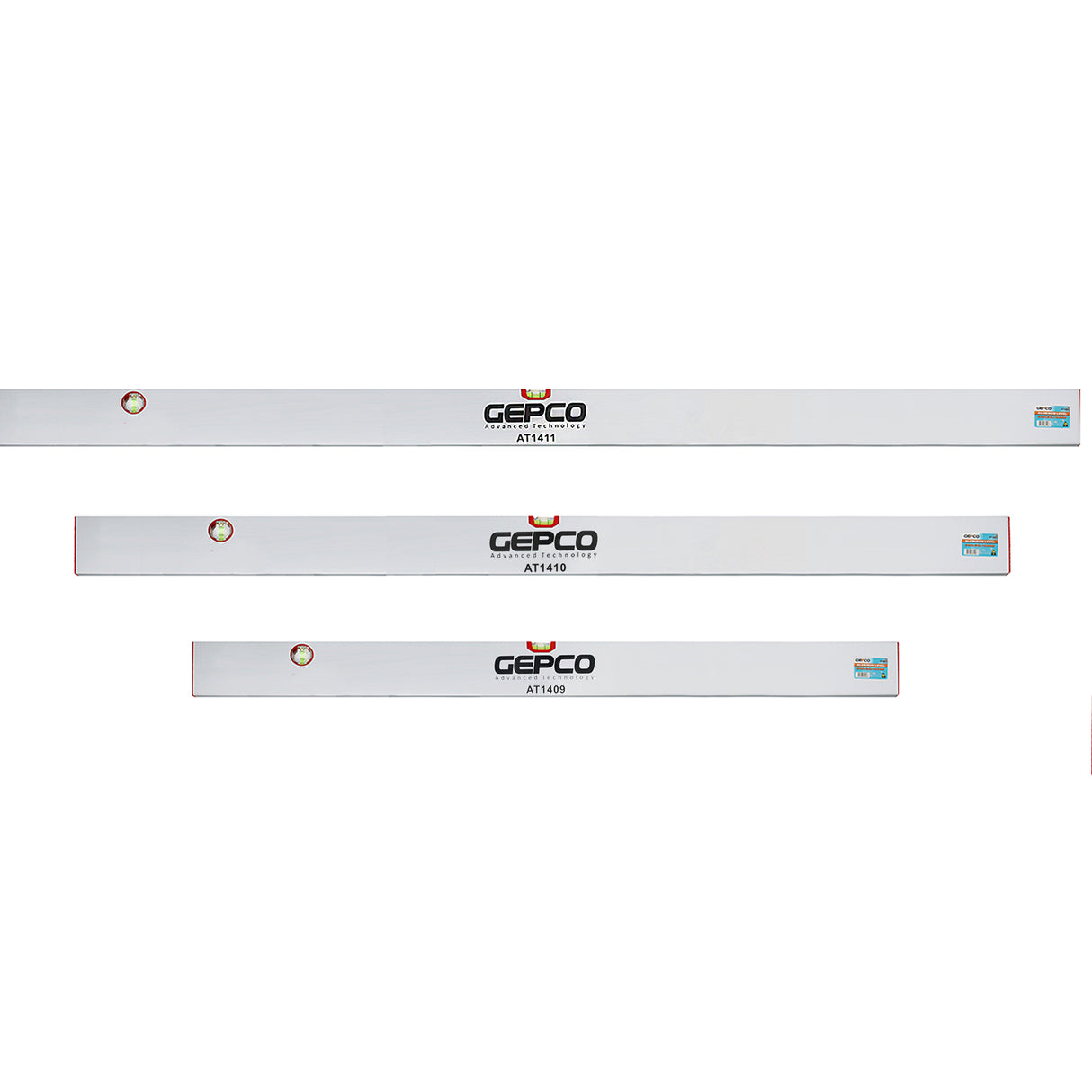 GEPCO Richtlatten 3tlg Set 120-150-180 cm Alu Putzlatten 2 Libellen Wasserwaagen