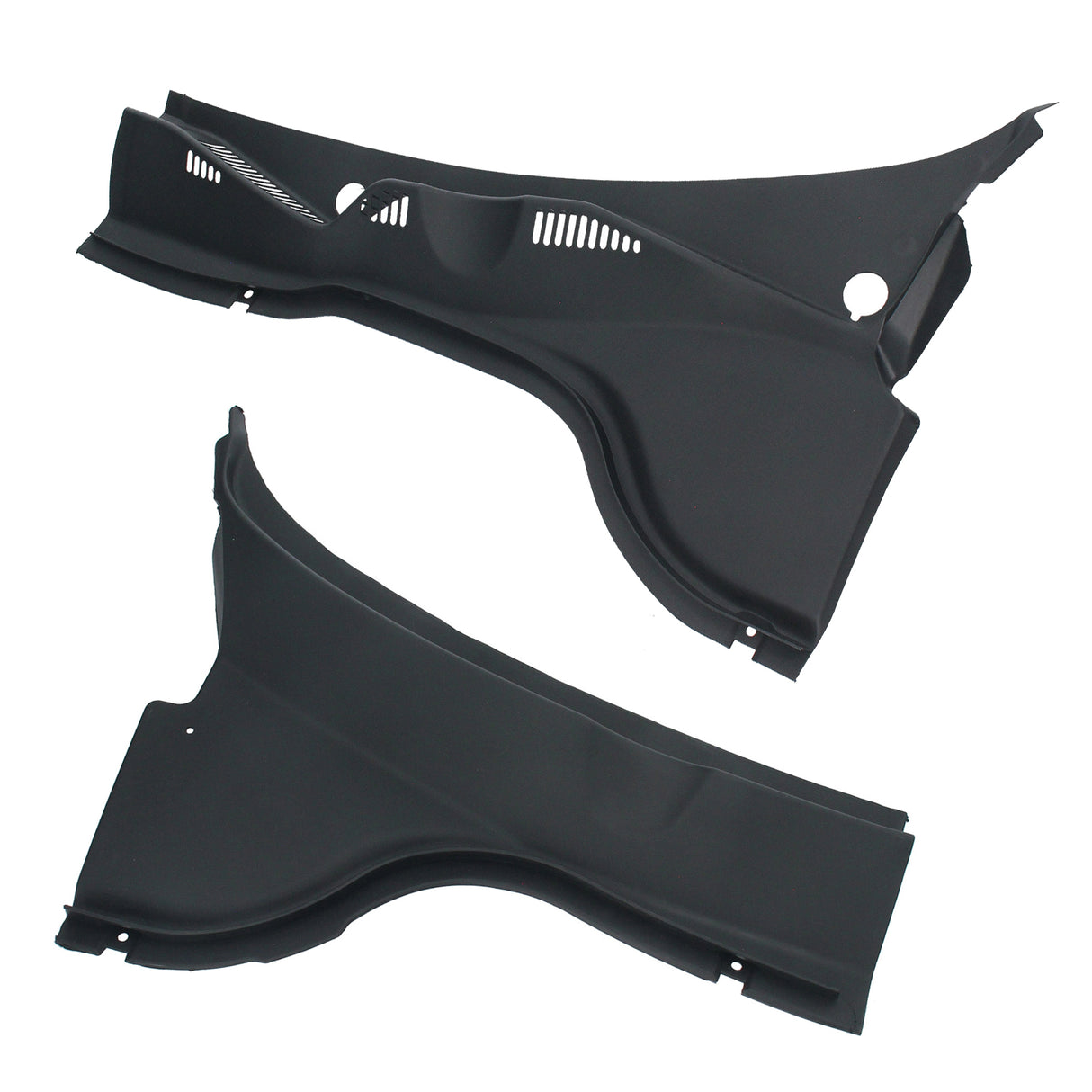Set of left and right windshield cowl covers in black for VW Passat B6 and B7 models (2005-2015)