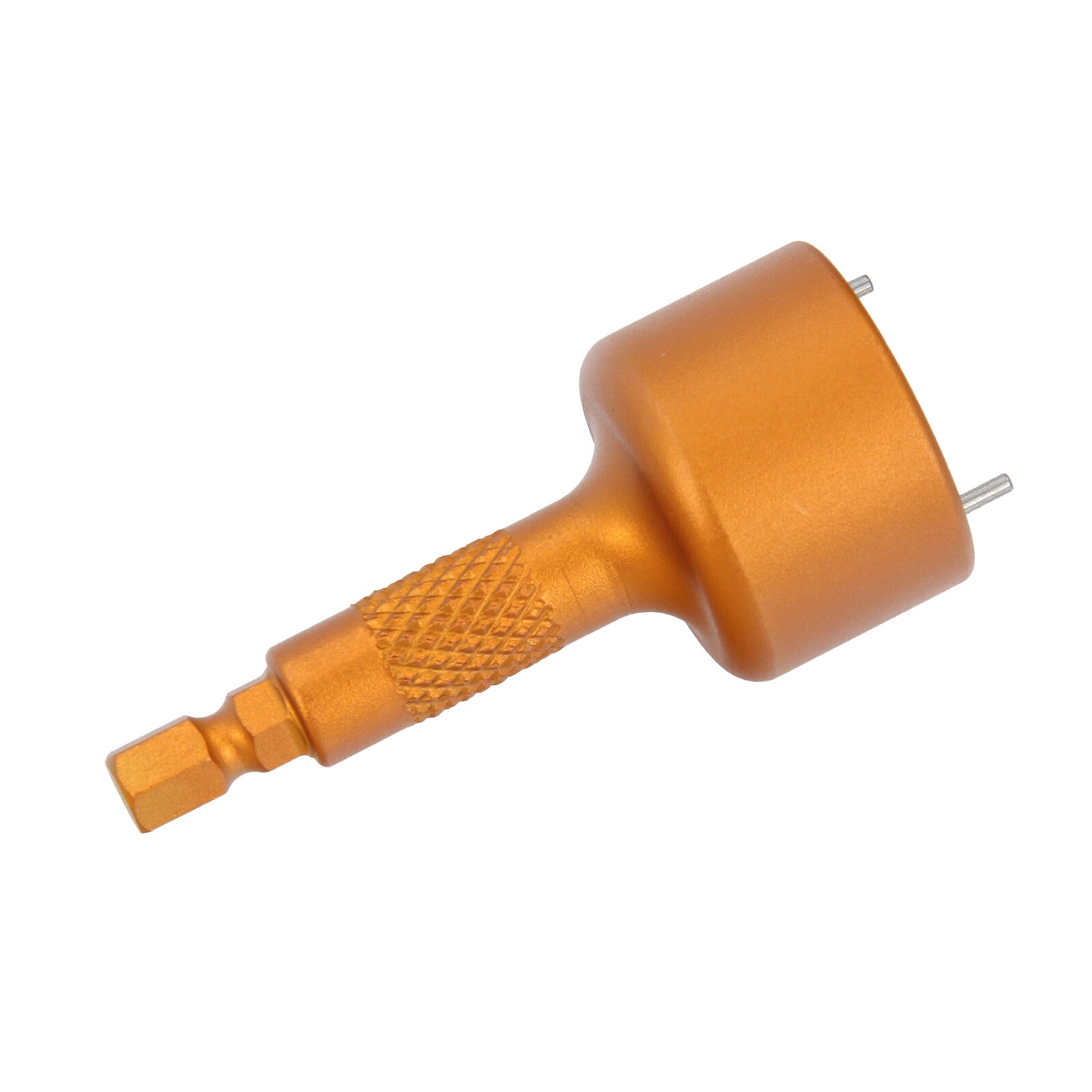 Close-up of the jaw mechanism on the heat shield tension washer clamp tool for removing clamping discs.