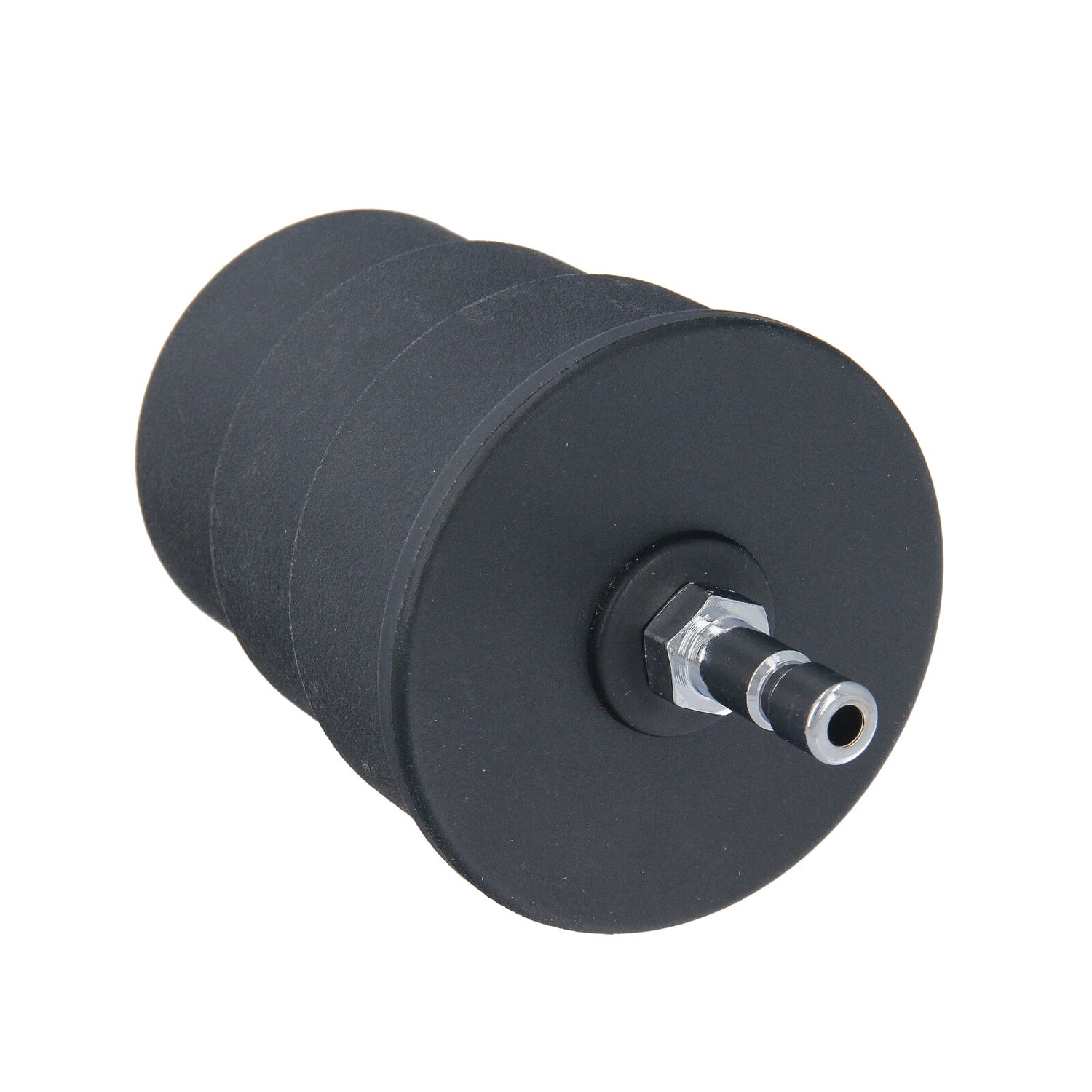 Durable turbo boost leak tester adapter, constructed for automotive use.  Highlights the adapter's robust build.