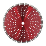 Close-up of the GEPCO MEGA LASER diamond blade showing the 15mm turbo segment.