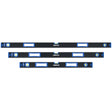 A 3-piece set of GEPCO professional aluminum spirit levels, perfect for accurate measurements in construction and DIY projects