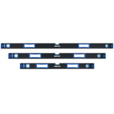 A 3-piece set of GEPCO professional aluminum spirit levels, perfect for accurate measurements in construction and DIY projects