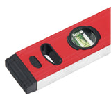 GEPCO red aluminum spirit level set, a comprehensive set of 3 measuring tools in sizes 80cm, 120cm, and 180cm. Features 3 vials for all angle measurements and durable aluminum construction. Essential for accurate building and leveling tasks.