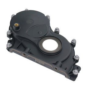 GEPCO plastic timing case cover for BMW F20, F21, and F40 models. Full view of the cover.