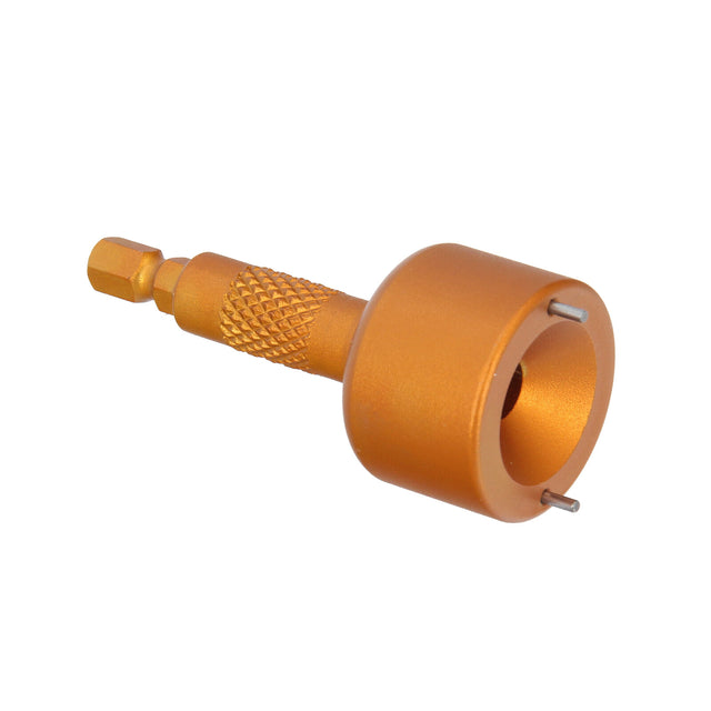 Heat shield tension washer clamp tool for VAG, Ford, and PSA.  Full product shot of the clamp tool.