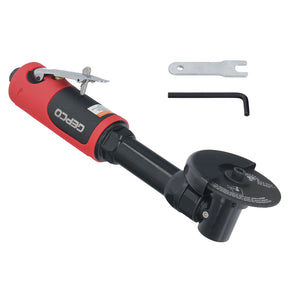 Close-up of the Pneumatic Deep Cutter showing the cutting disc and protective guard.