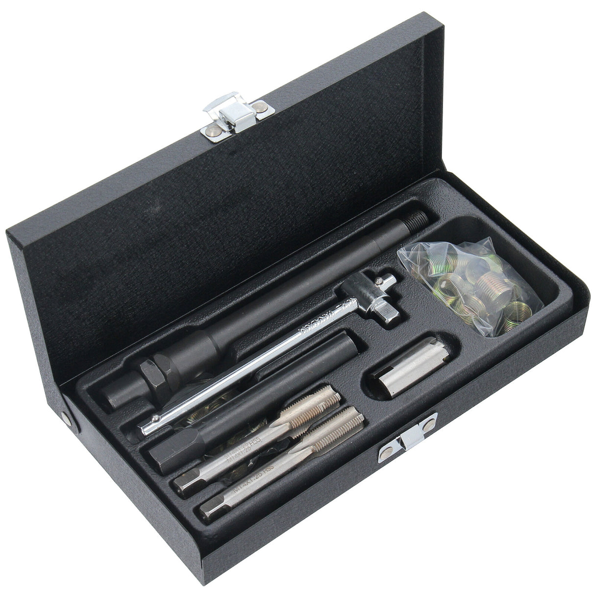 Kit di riparazione filettature candele da 25 pezzi, set di maschi M14 X 1,25