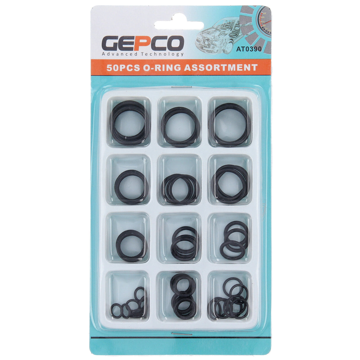 O-Ring Sortiment, 50-tlg säure-, benzin-, hitze und ölbeständig Gummiring-Dichtungs-Satz O-Dichtringe Set 50x Gummi-Dichtung