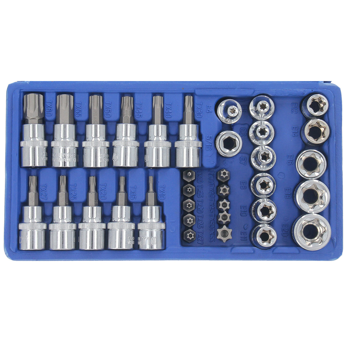 Set di chiavi a bussola con dado Torx esterno da 34 pezzi, punte, utensili da 3/8" per uso automobilistico