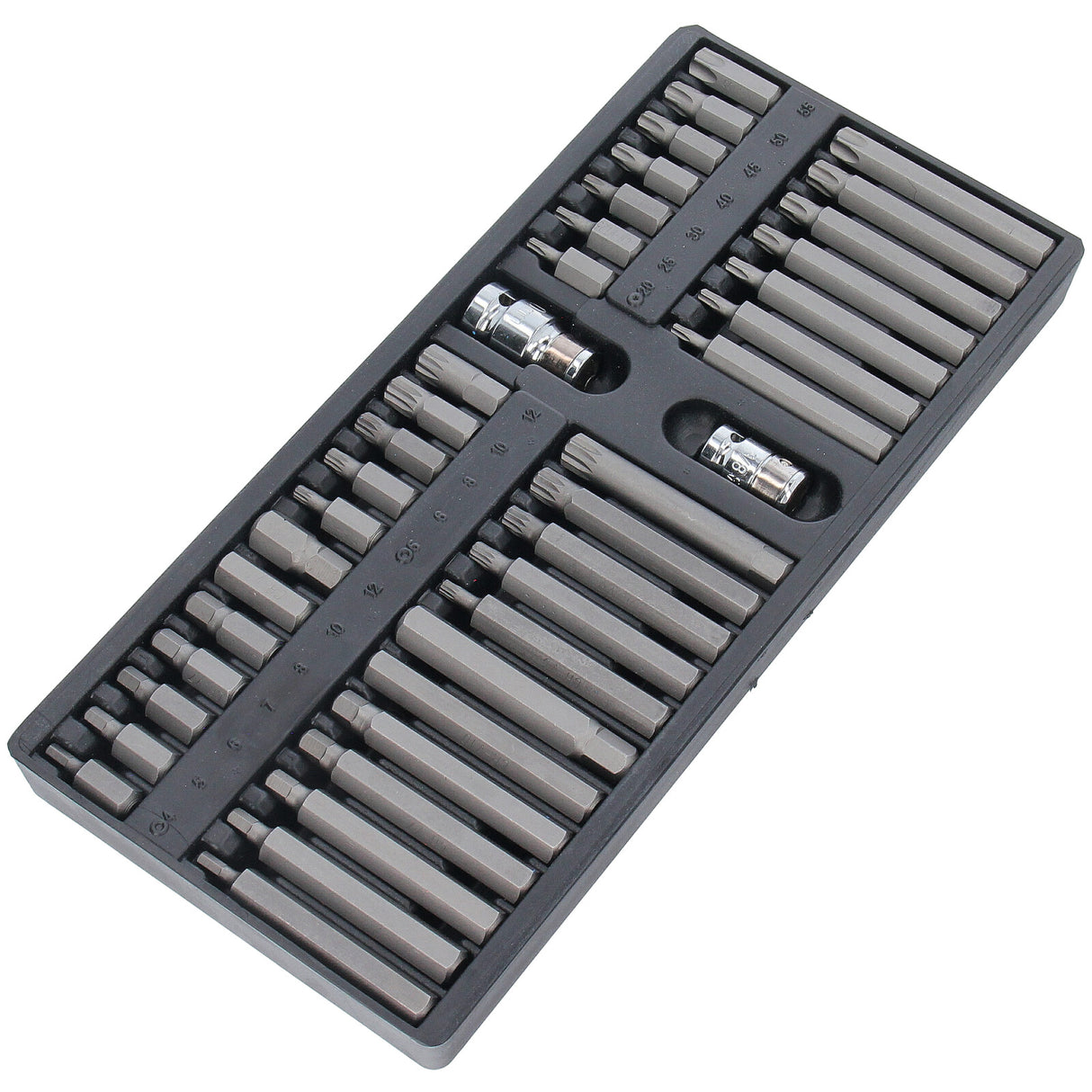 40 pcs. Jeu d'embouts Torx à dents multiples, écrous à six pans creux 1/2" 3/8"