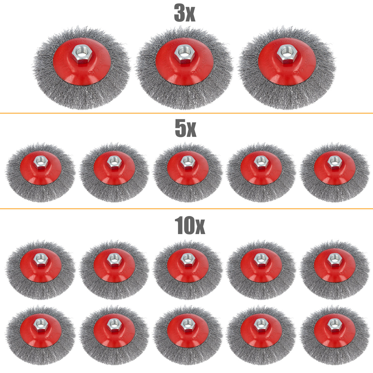 3/5/10-tlg DRAHTBÜRSTE M14 KEGELBÜRSTE GEZOPFT WINKELSCHLEIFER ZOPFBÜRSTE 115mm