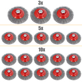 3/5/10-tlg DRAHTBÜRSTE M14 KEGELBÜRSTE GEZOPFT WINKELSCHLEIFER ZOPFBÜRSTE 115mm