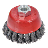 Brosse coupelle 3/5/10 pièces brosse métallique Ø 75 mm torsadée M14 pour meuleuse d'angle