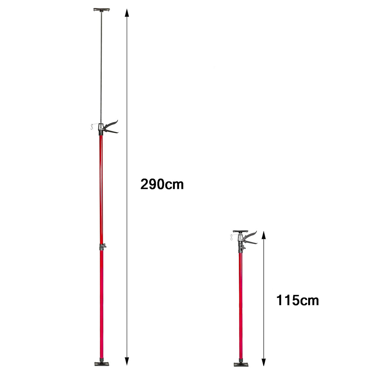 Supporto di montaggio supporto a soffitto morsetto telescopico supporto con una mano 115-290 cm fino a 30 kg