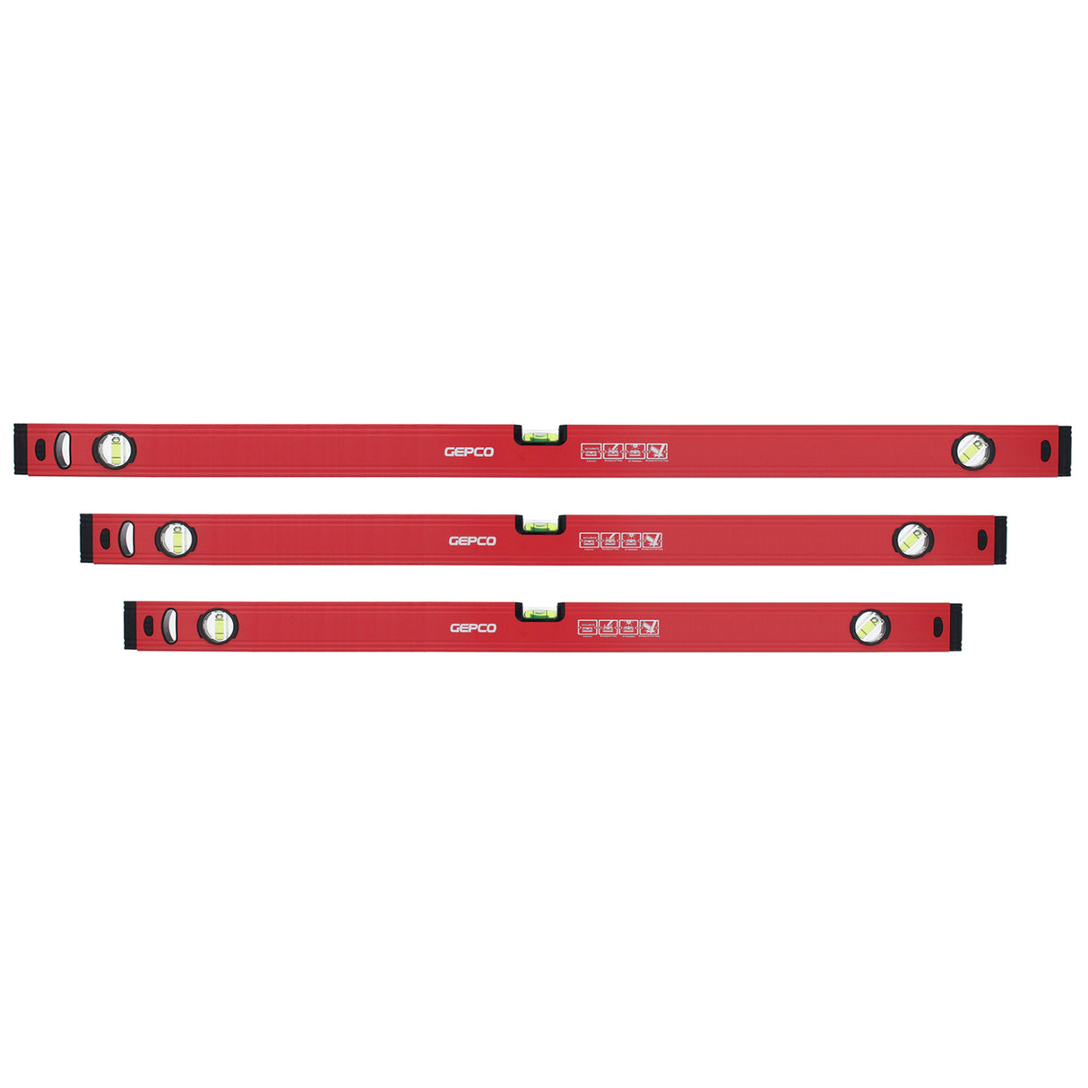 3--tlg SET Wasserwaagen 100 120 150 cm Richtwaage Messwaage Bauwaage Alu 1.2mm