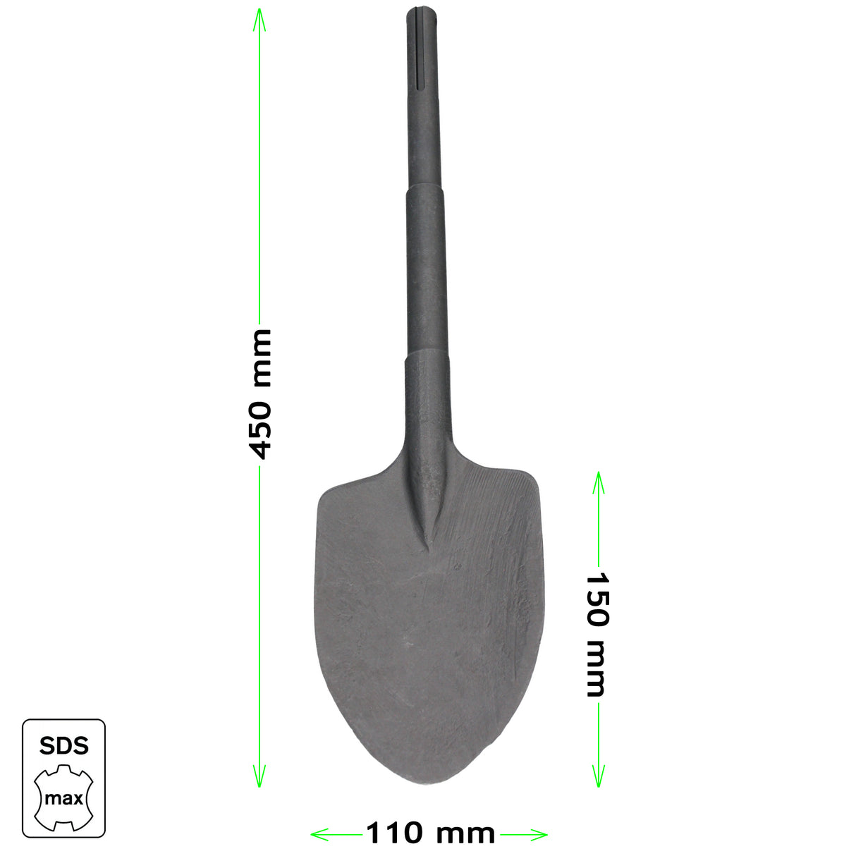 Ciseau à pelle GEPCO, ciseau à bêche, ciseau à asphalte, ciseau SDS Max 110 x 450 mm