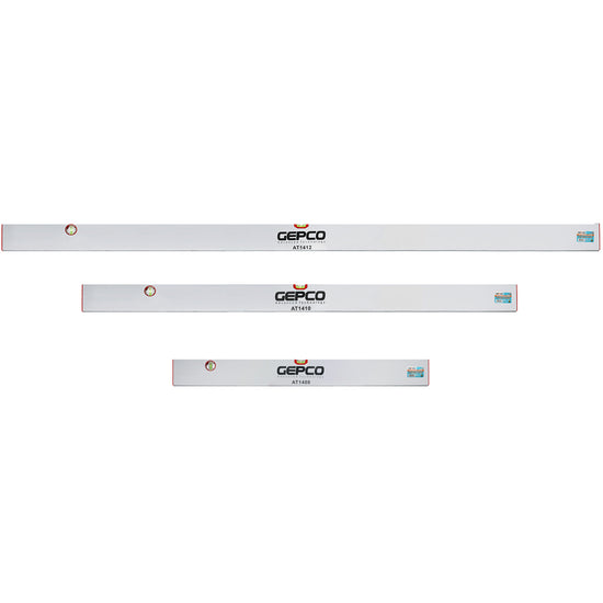 GEPCO Richtlatten 3tlg Set 100-150-200 cm Alu Putzlatten 2 Libellen Wasserwaagen