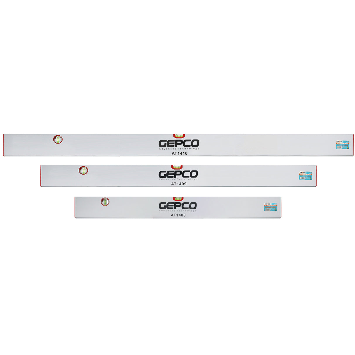 GEPCO Richtlatten 3tlg Set 100-120-150 cm Alu Putzlatten 2 Libellen Wasserwaagen