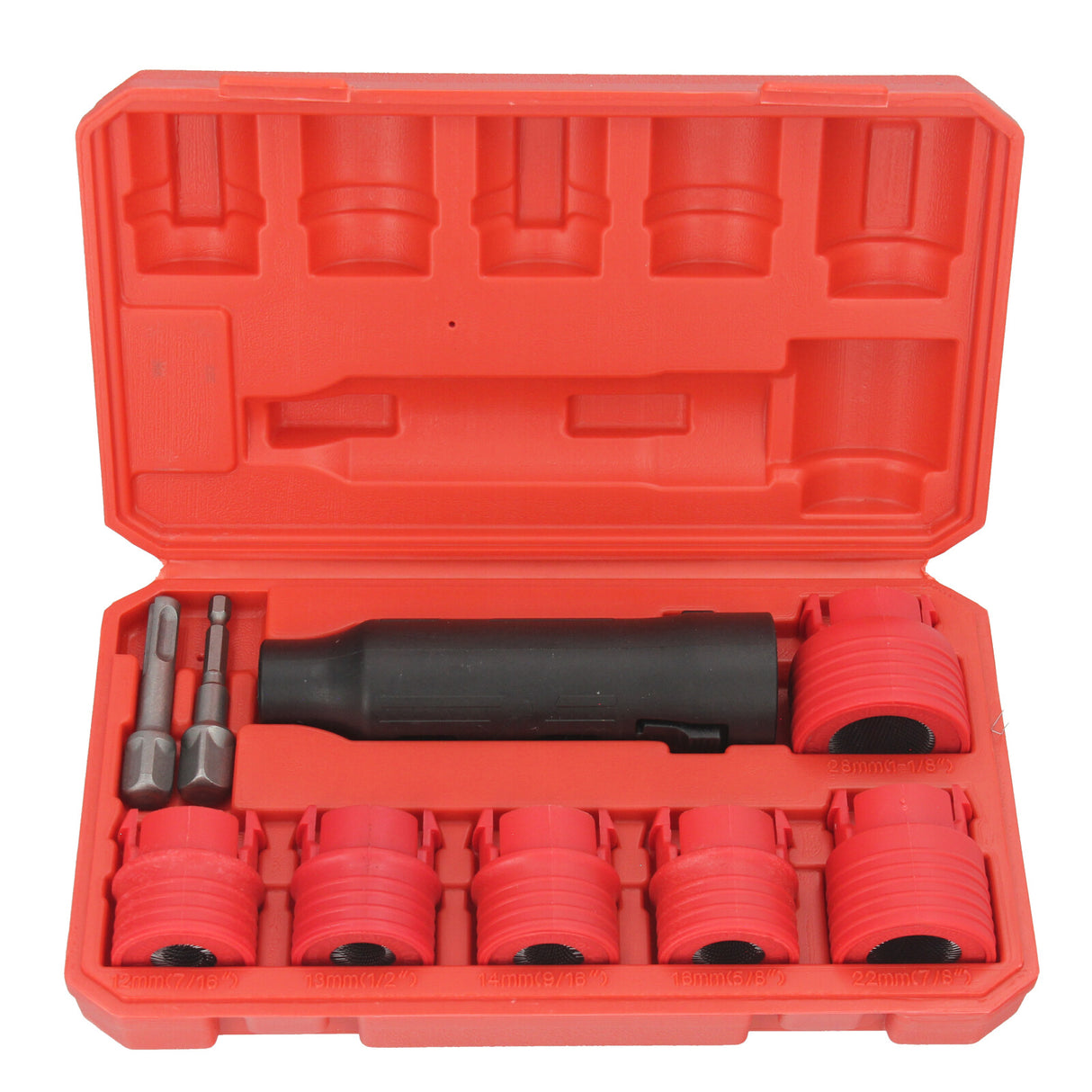 Radbolzen-Reinigungswerkzeug-Set 9-tlg. 1/2" mit M12 M13 M14 M16 M22 M28 Bürsten