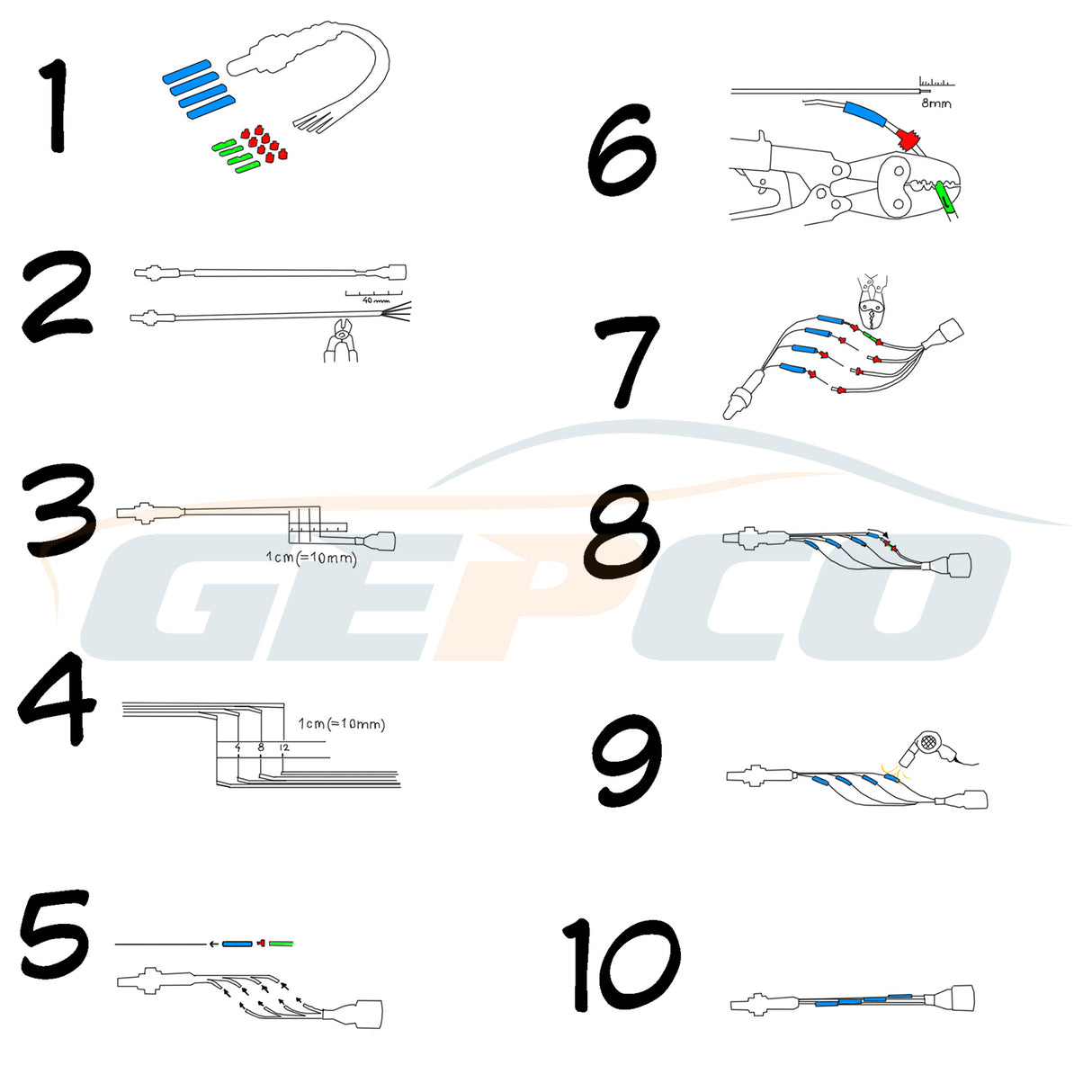 LAMBDASONDE UNIVERSAL TOYOTA 4-WIRES 240mm