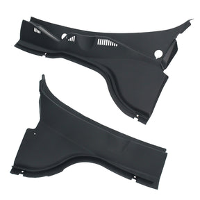 Set of left and right windshield cowl covers in black for VW Passat B6 and B7 models (2005-2015)